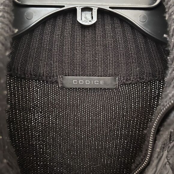 Codice Black Quilted Sweater Jacket Full Zip Men's Size 56 - Picture 5 of 11